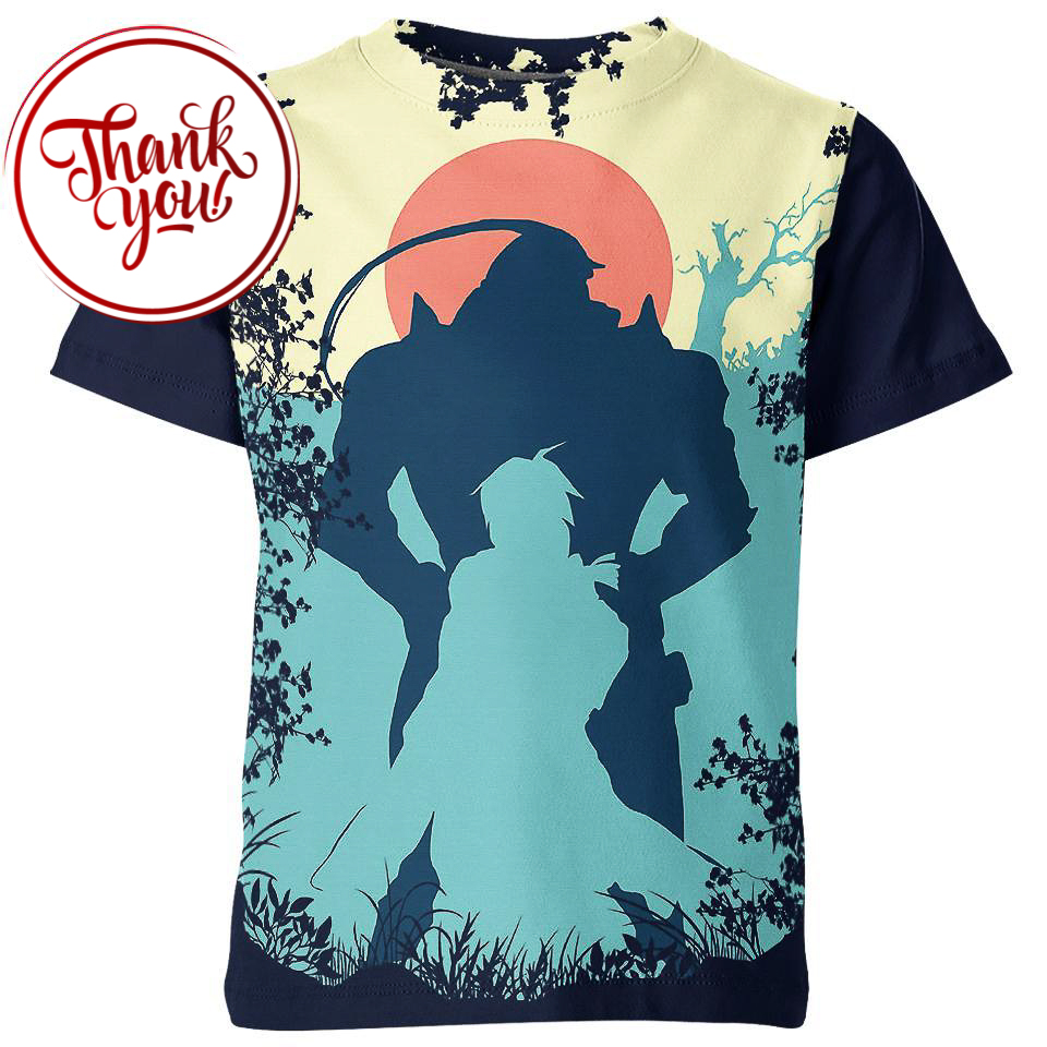 Edward And Alphonse Fullmetal Alchemist 3D Print Unisex T-Shirt