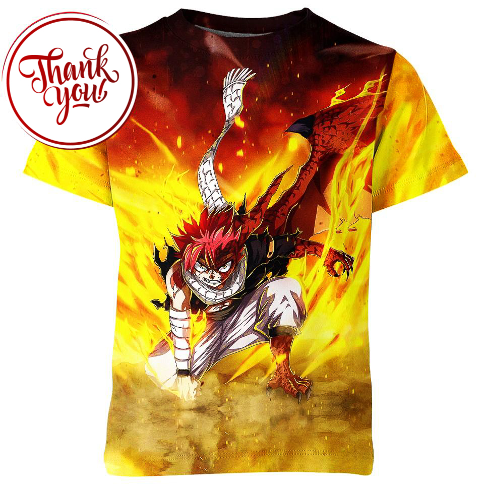 Natsu Dragneel Fairy Tail 3D Print Unisex T-Shirt