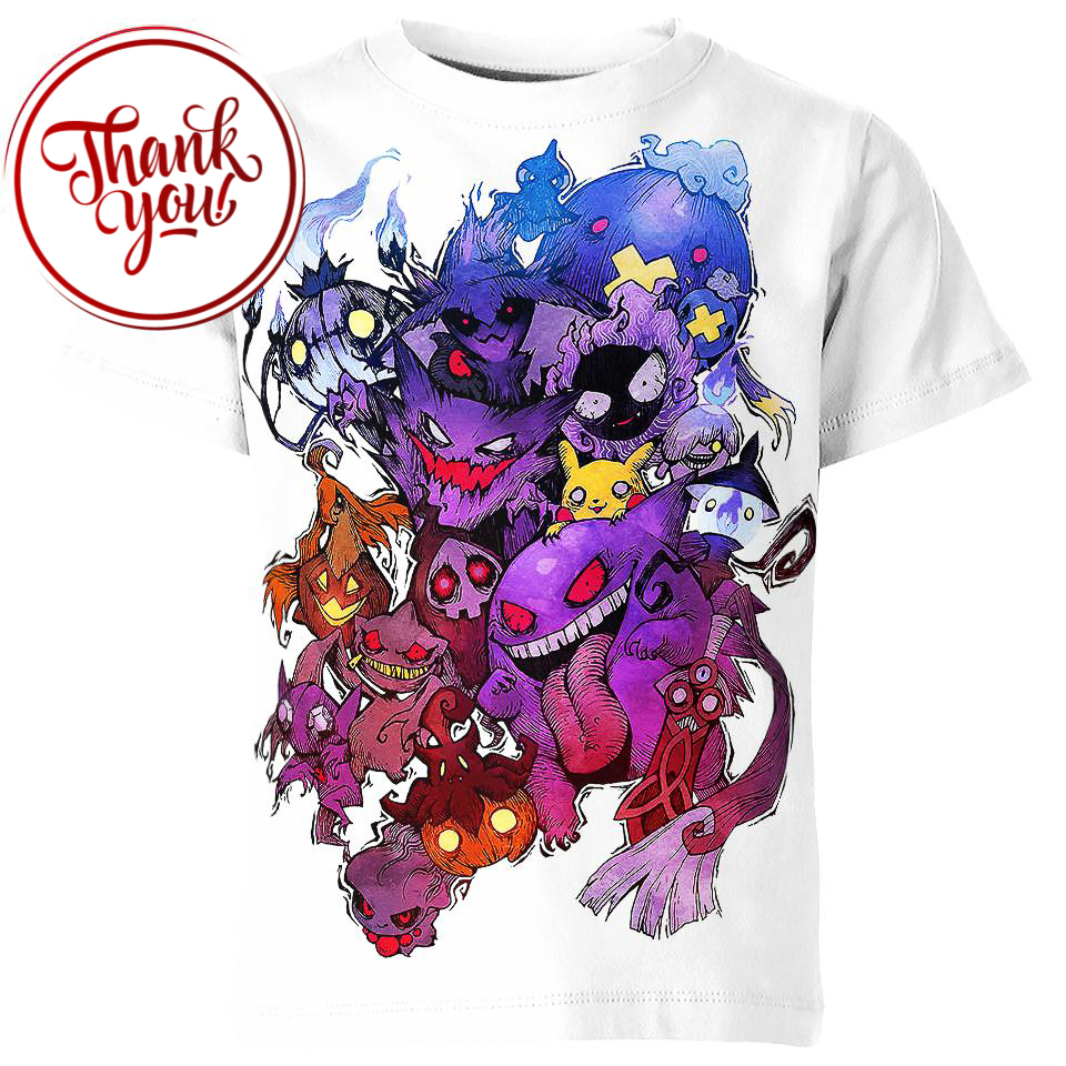 Ghost Type Pokemon 3D Print Unisex T-Shirt
