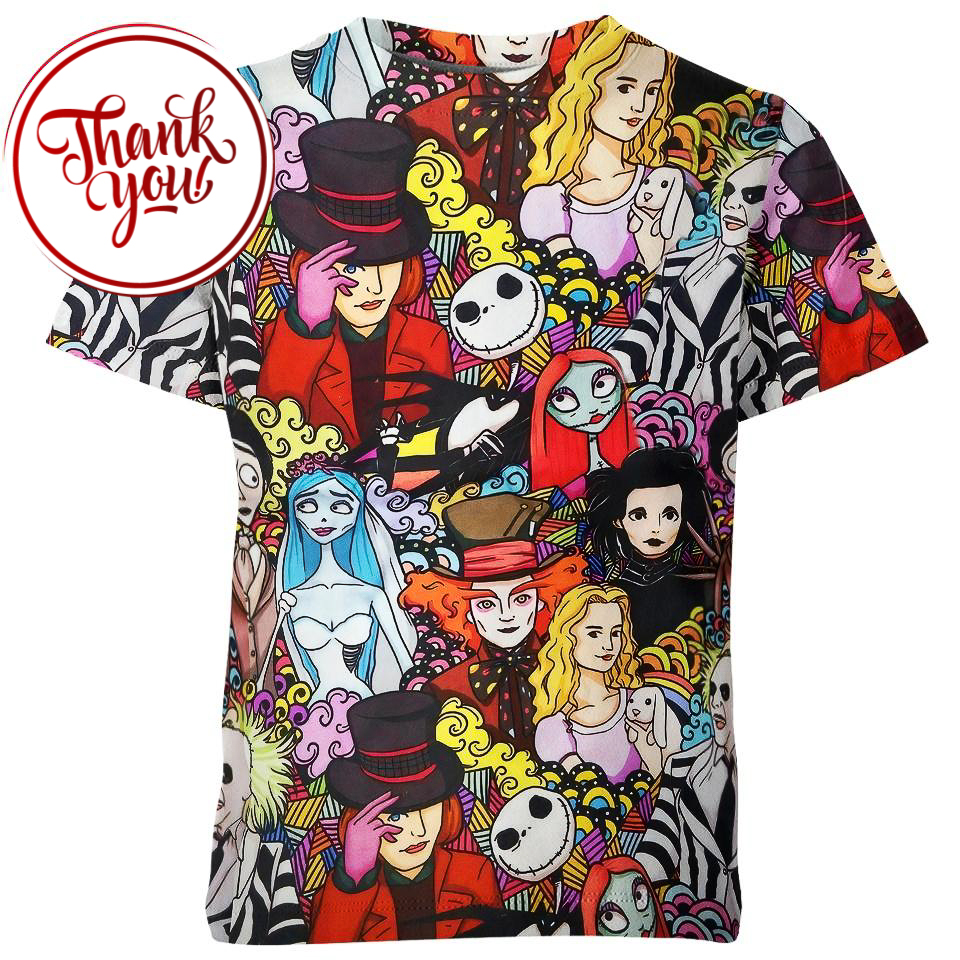 The Haunting Characters Nightmare Before Christmas 3D Print Unisex T-Shirt