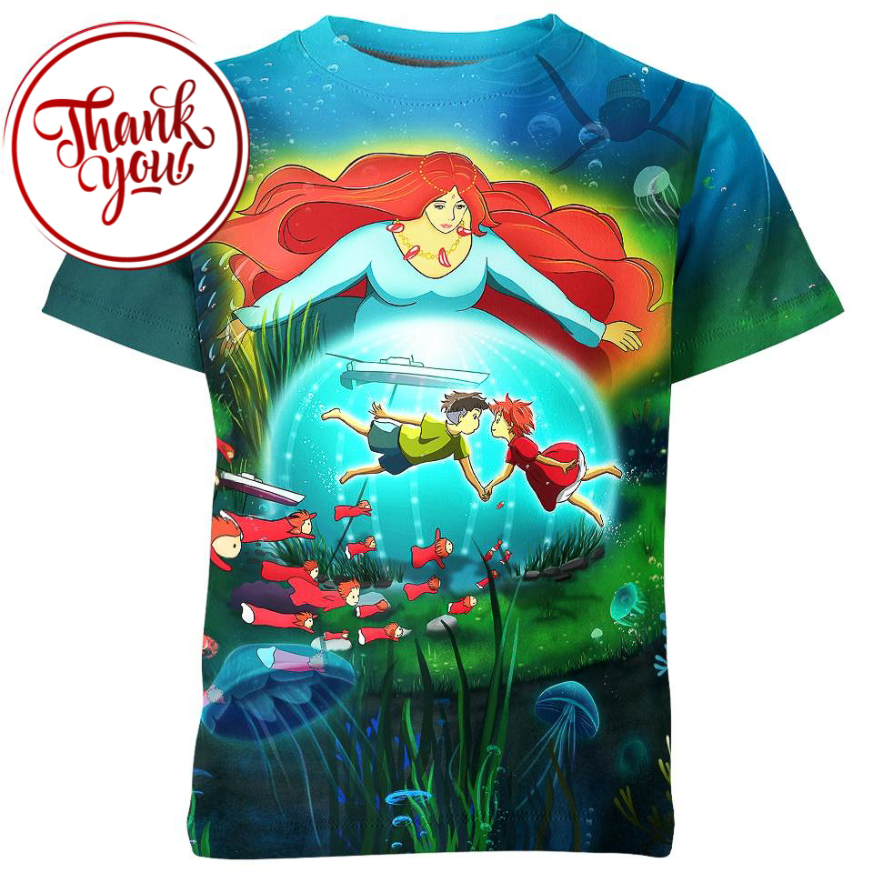 Goldfish Princess Ponyo 3D Print Unisex T-Shirt