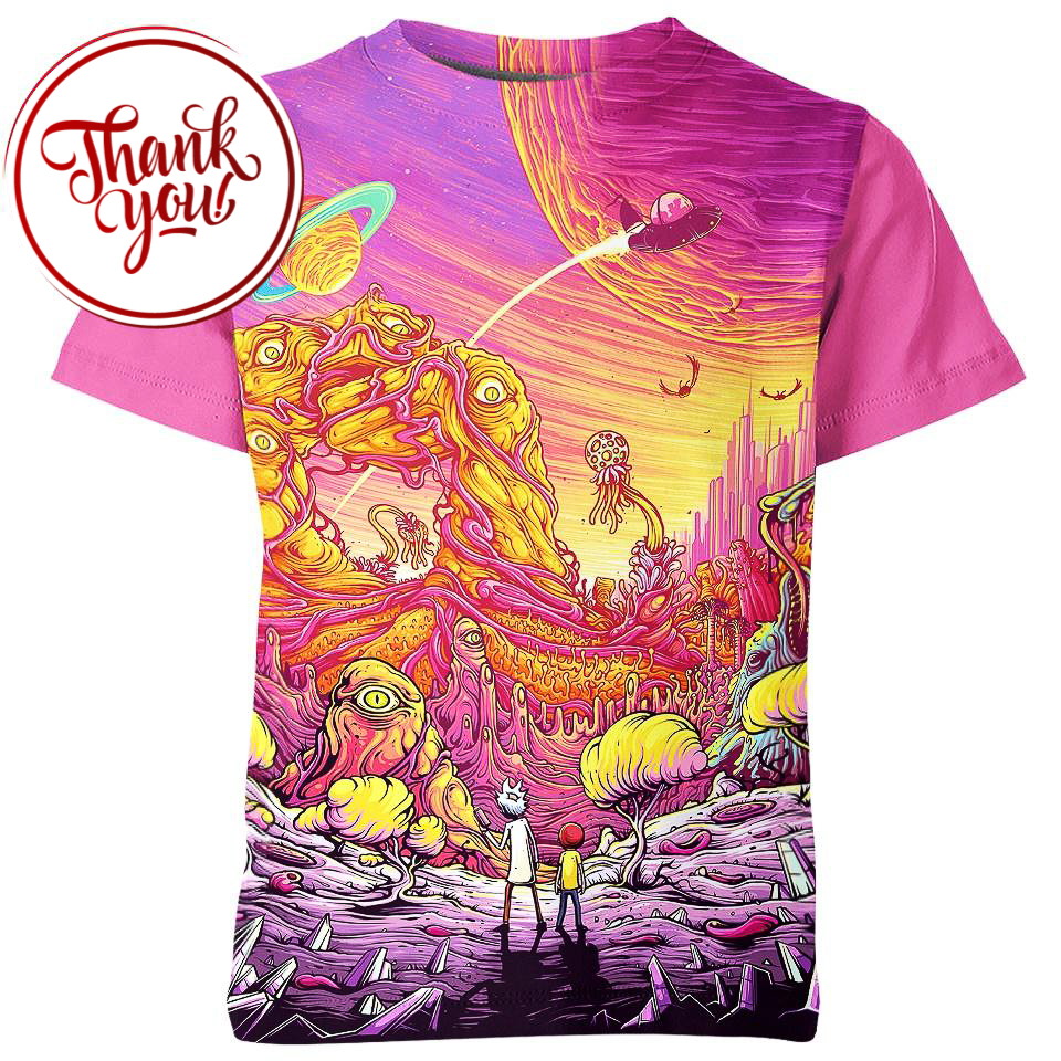 Monster War Rick and Morty 3D Print Unisex T-Shirt