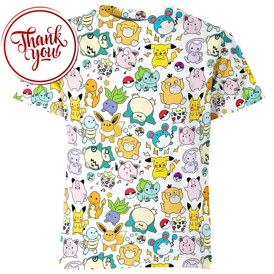 Cute Pokemon 3D Print Unisex T-Shirt