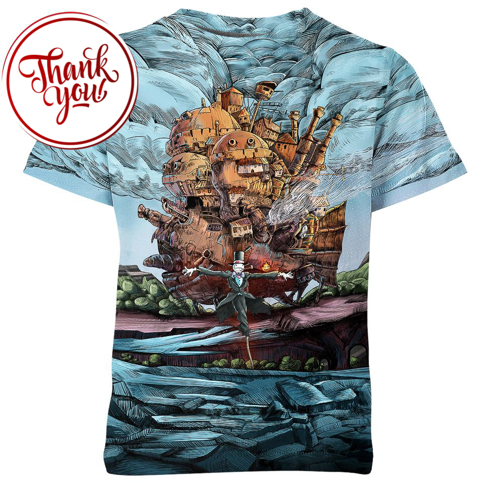 Magical Castle - Howl's Moving Castle 3D Print Unisex T-Shirt