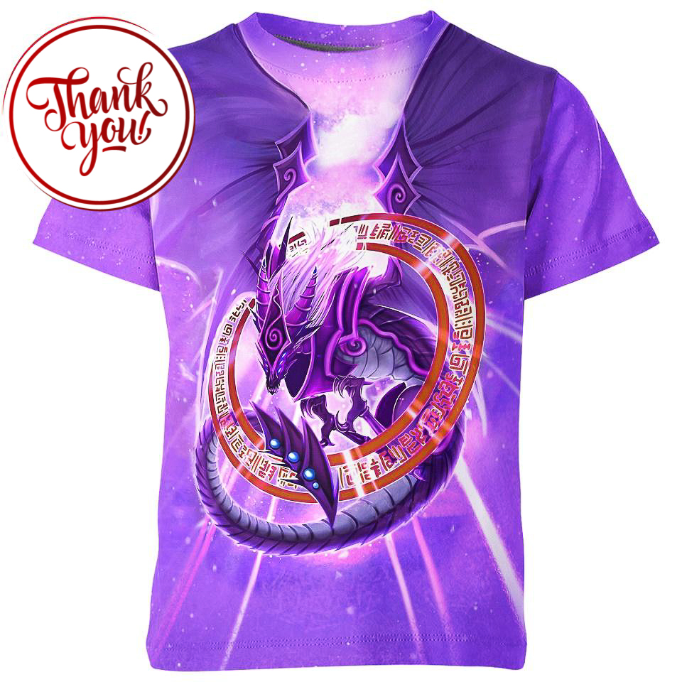 Blue Eyes Dark Magician Dragon Yugioh 3D Print Unisex T-Shirt