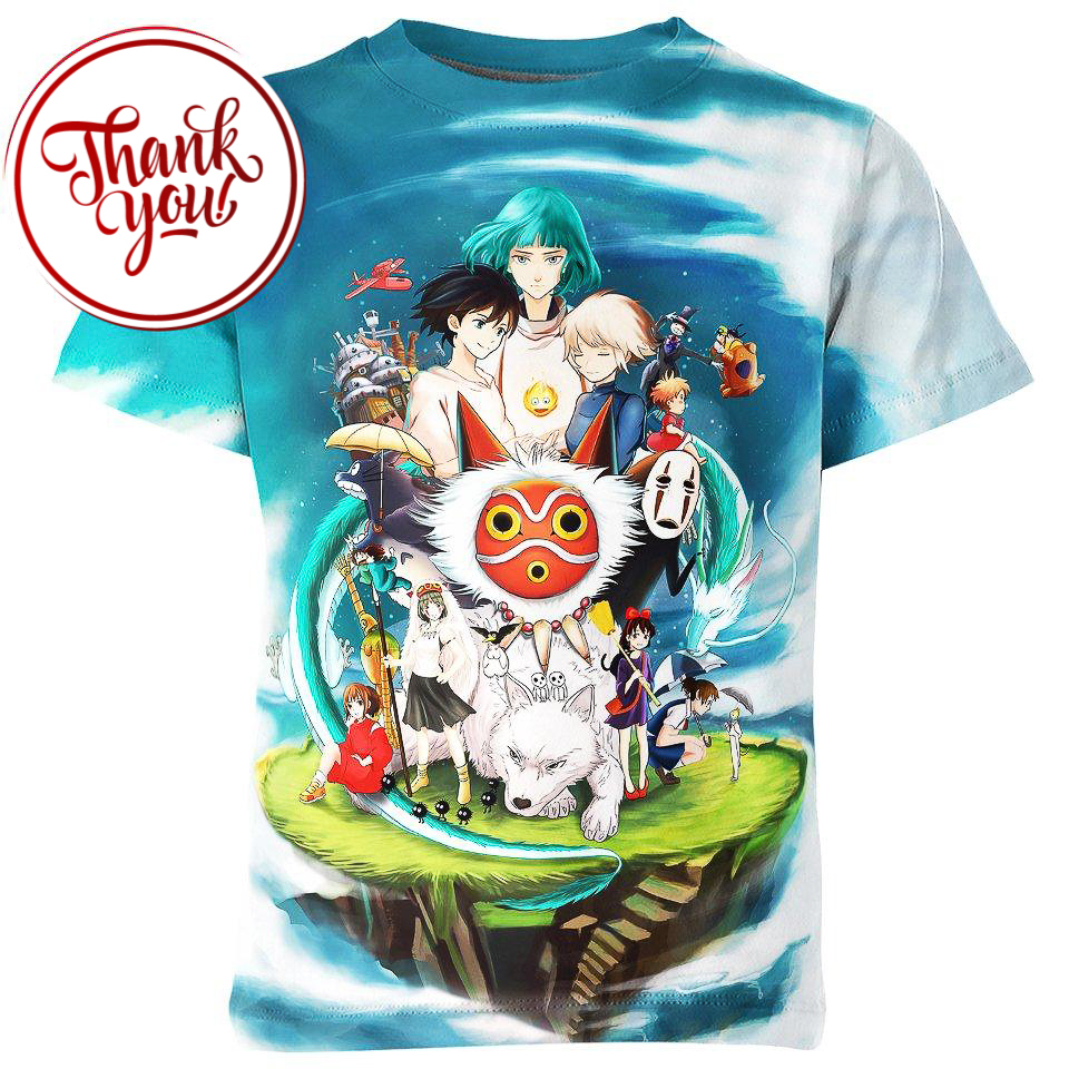 The Blue Sky - Studio Ghibli 3D Print Unisex T-Shirt