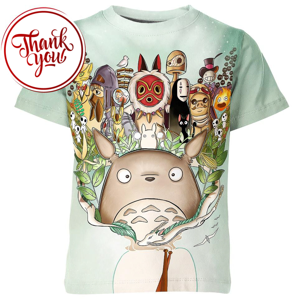 A Tribute to Hayao Miyazaki - Studio Ghibli 3D Print Unisex T-Shirt