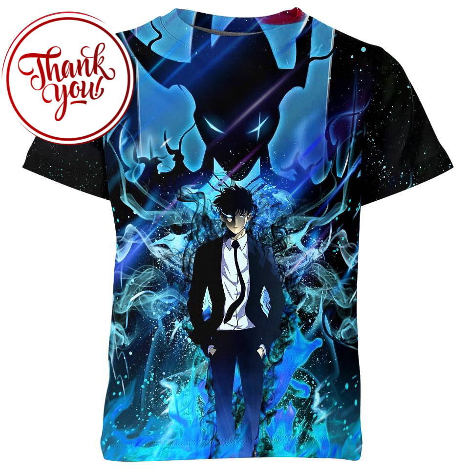 Sung Jin-Woo Solo Leveling Anime 3D Print Unisex T-Shirt
