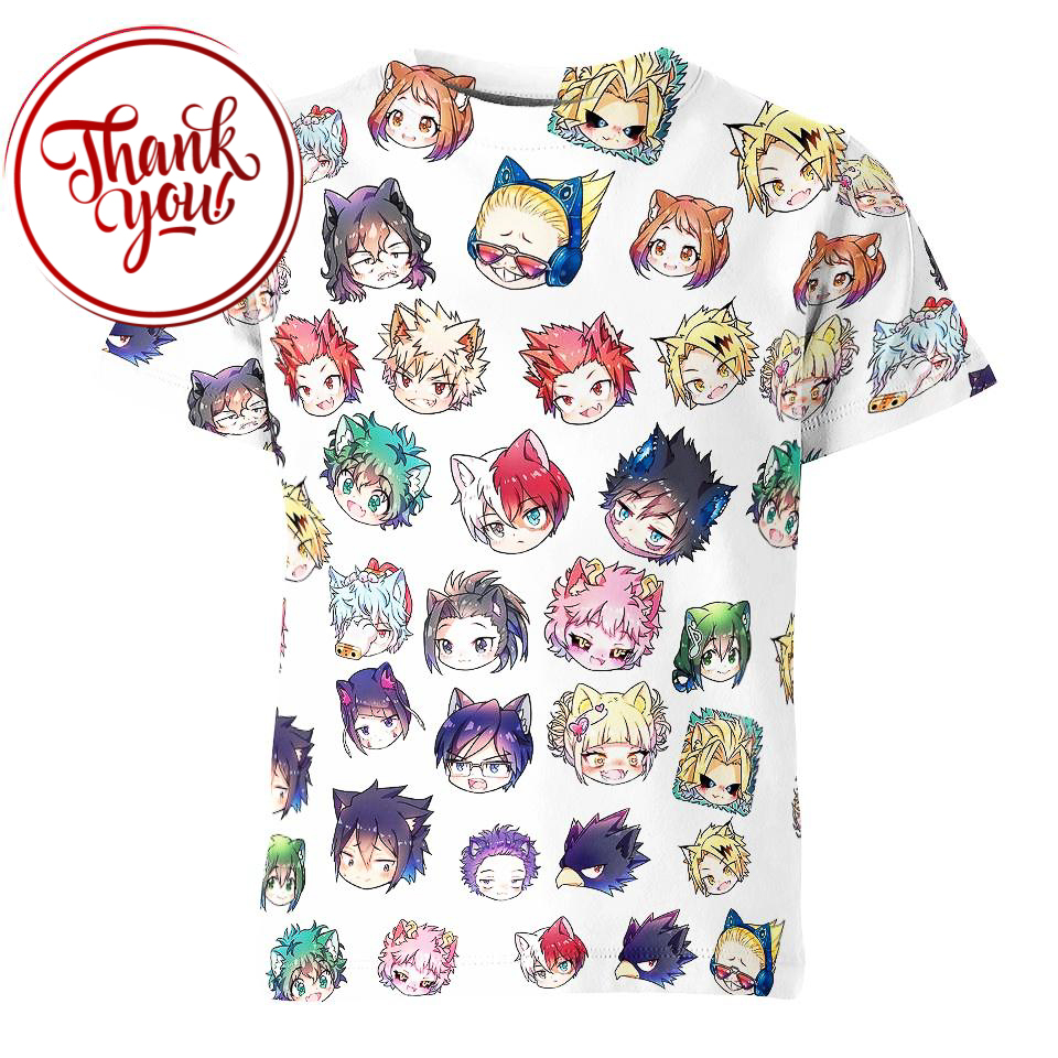 Pattern Face My Hero Academia 3D Print Unisex T-Shirt