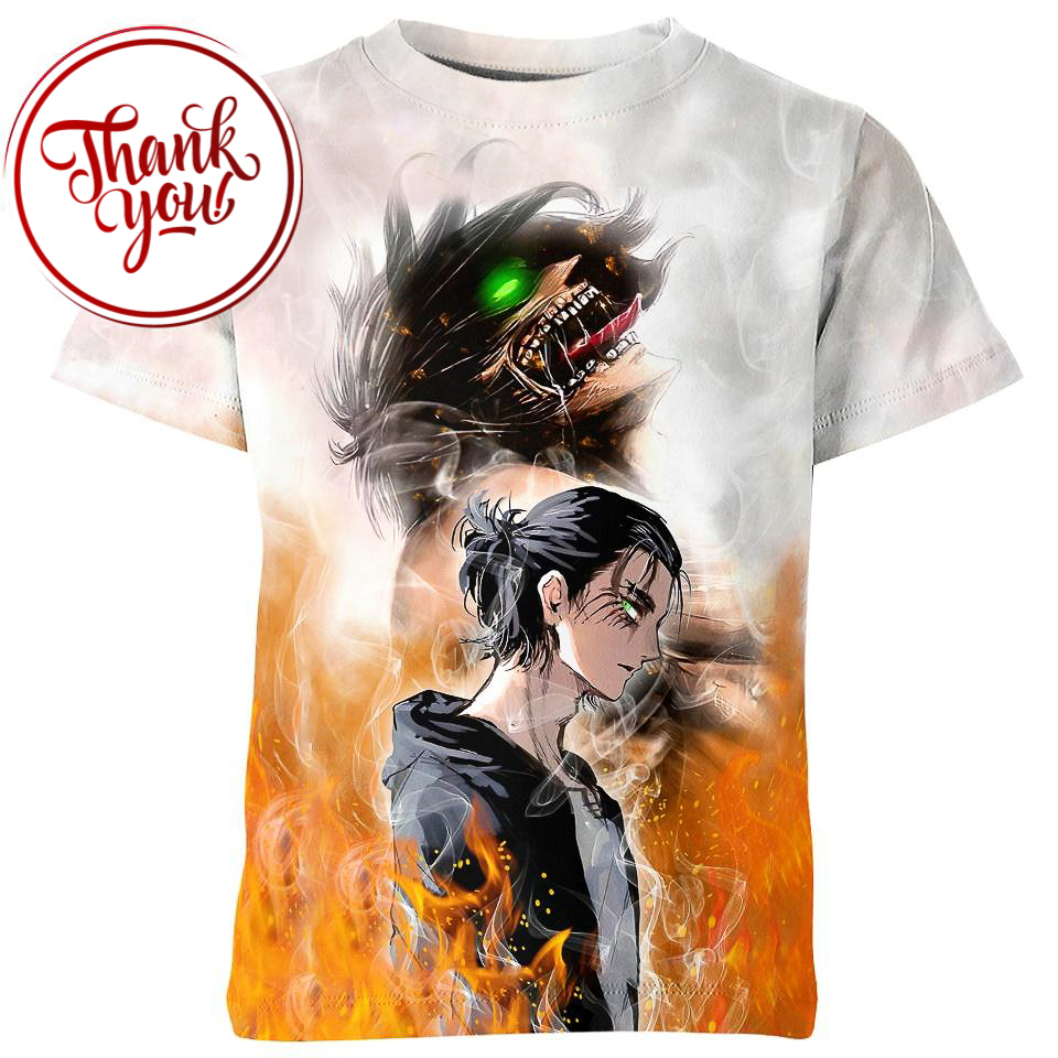 Attack On Titan Eren Yeager 3D Print Unisex T-Shirt