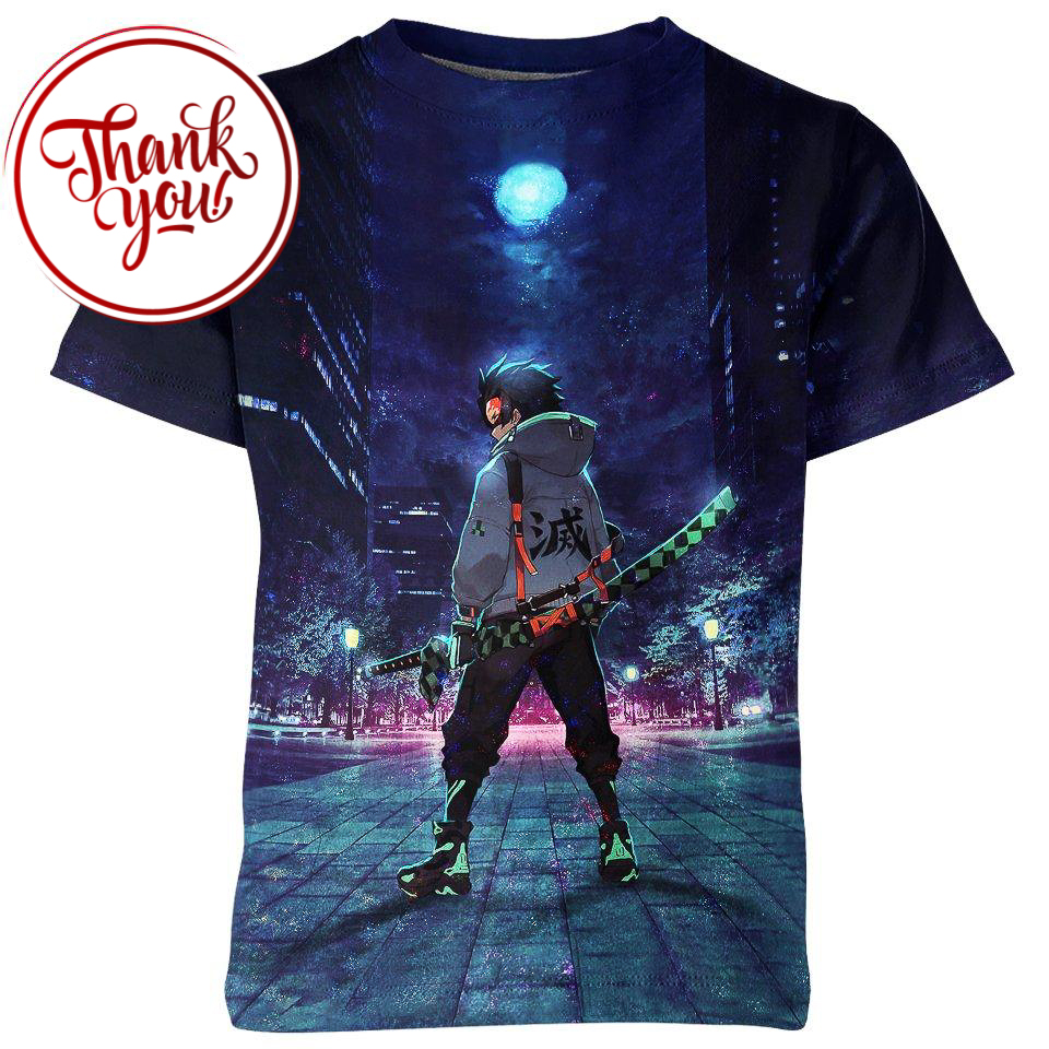 Street Style - Demon Slayer Tanjiro 3D Print Unisex T-Shirt