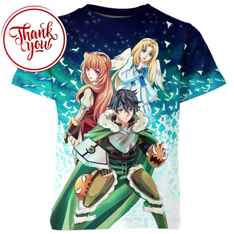 Naofumi Raphtalia Filo Rising Of The Shield Hero Anime 3D Print Unisex T-Shirt