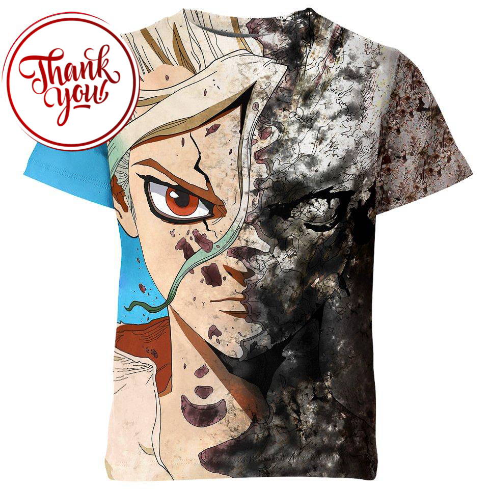 Senku Ishigami Dr Stone Anime 3D Print Unisex T-Shirt