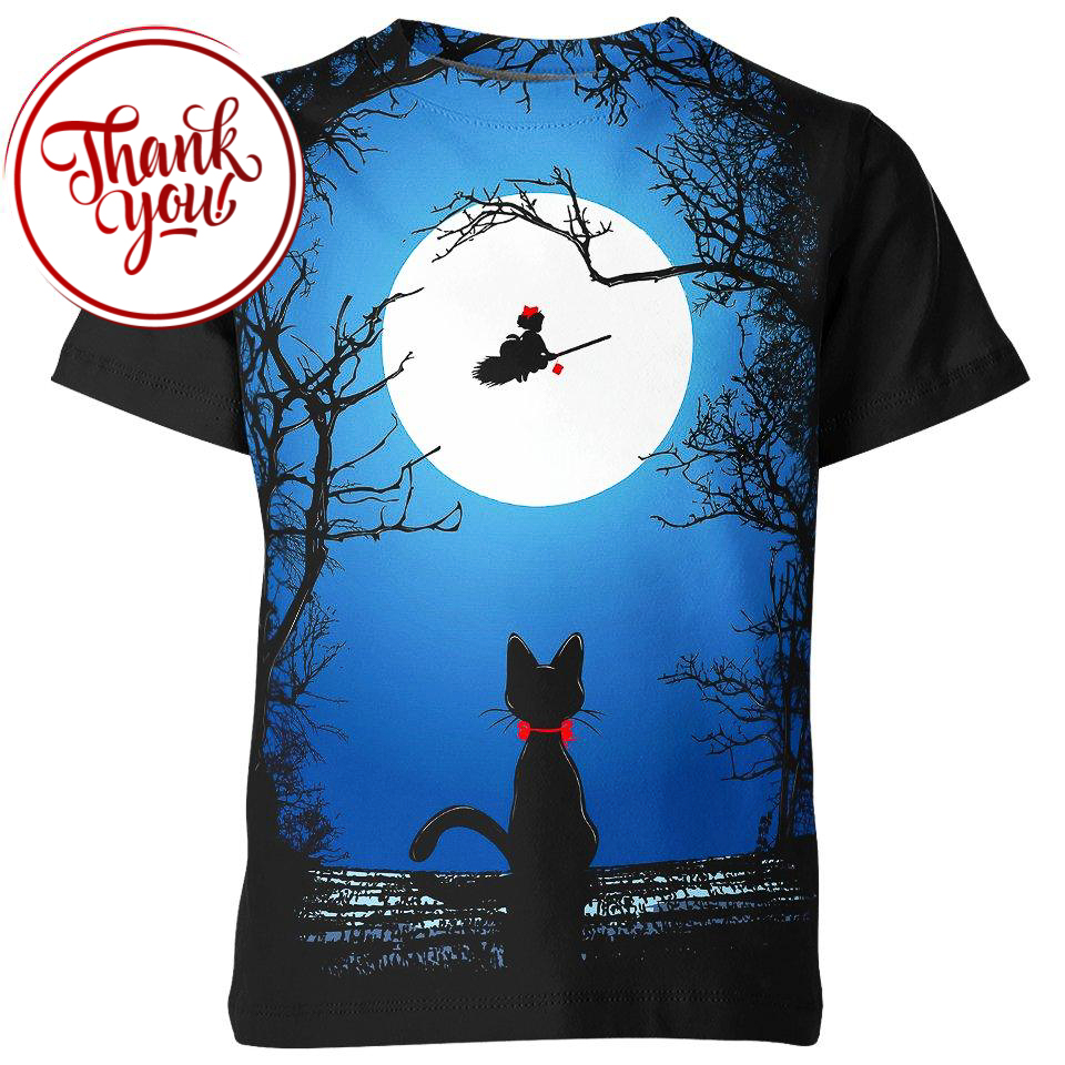 Kiki's Delivery Service Moon - Studio Ghibli 3D Print Unisex T-Shirt