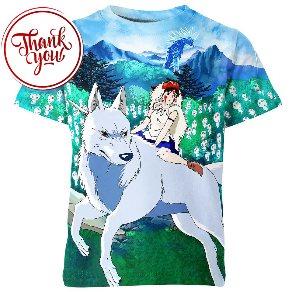San And Moro - Princess Mononoke 3D Print Unisex T-Shirt