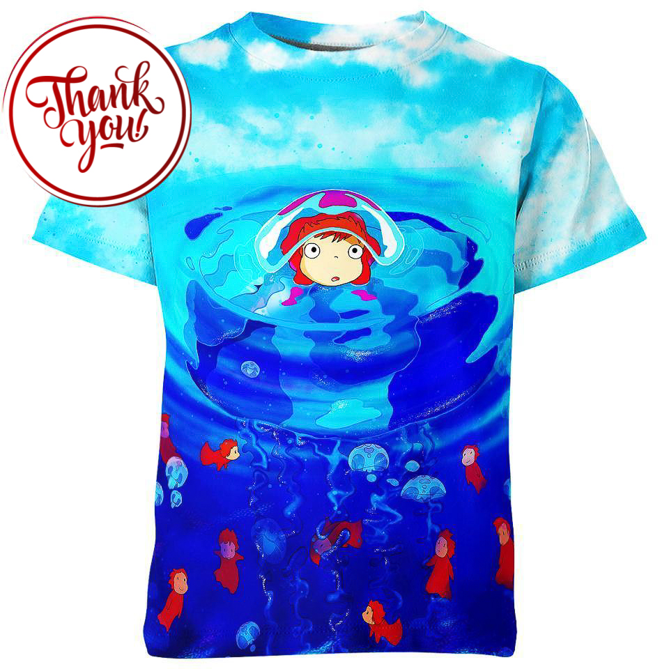 Studio Ghibli Ponyo 3D Print Unisex T-Shirt