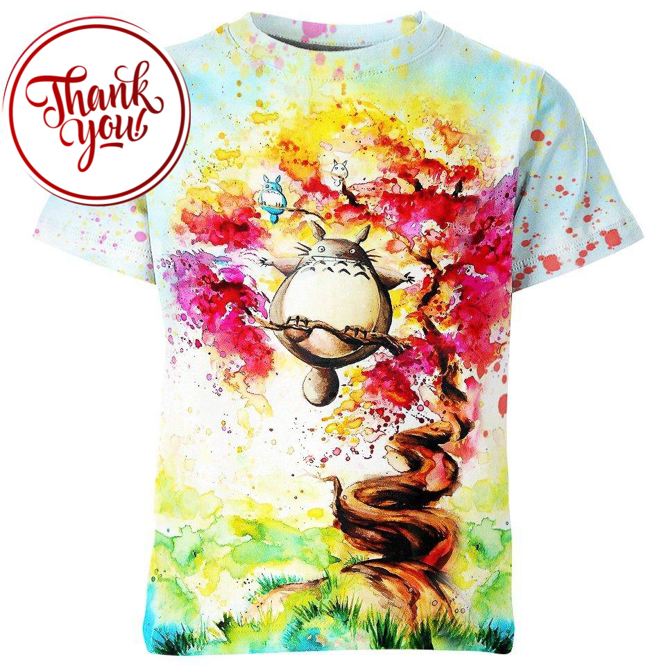 Colorful Tree - Totoro 3D Print Unisex T-Shirt