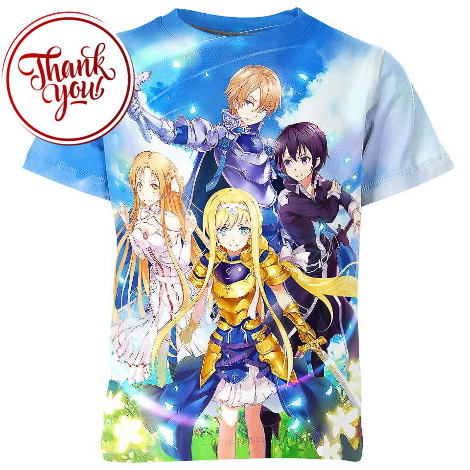 Group of Four Sword Art Online 3D Print Unisex T-Shirt