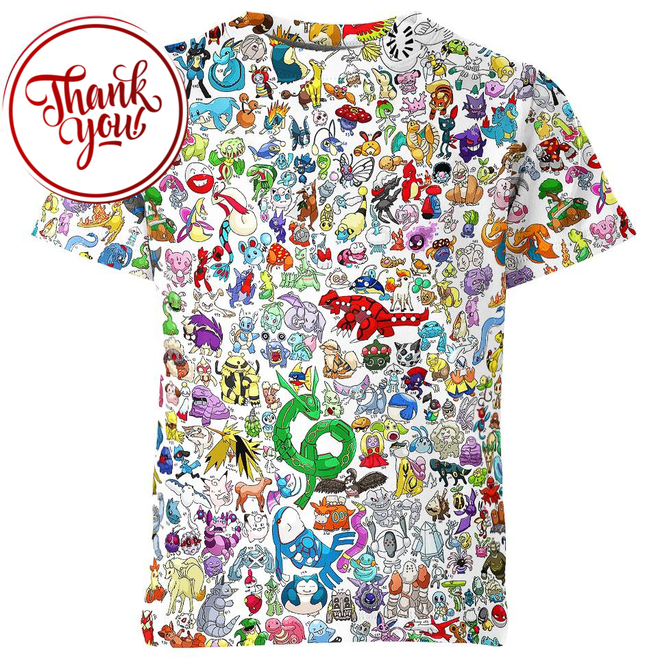 Pocket Monsters Pokemon 3D Print Unisex T-Shirt