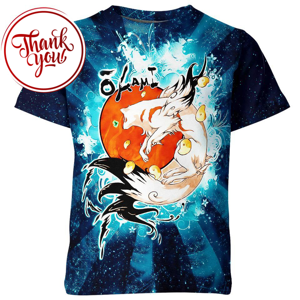 Okami Sun Anime 3D Print Unisex T-Shirt