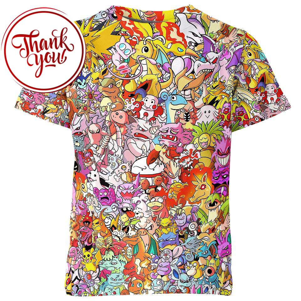 All Kanto Pokemon 3D Print Unisex T-Shirt
