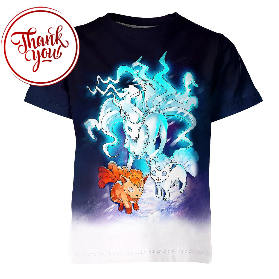 Ninetales and Vulpix - Pokemon 3D Print Unisex T-Shirt