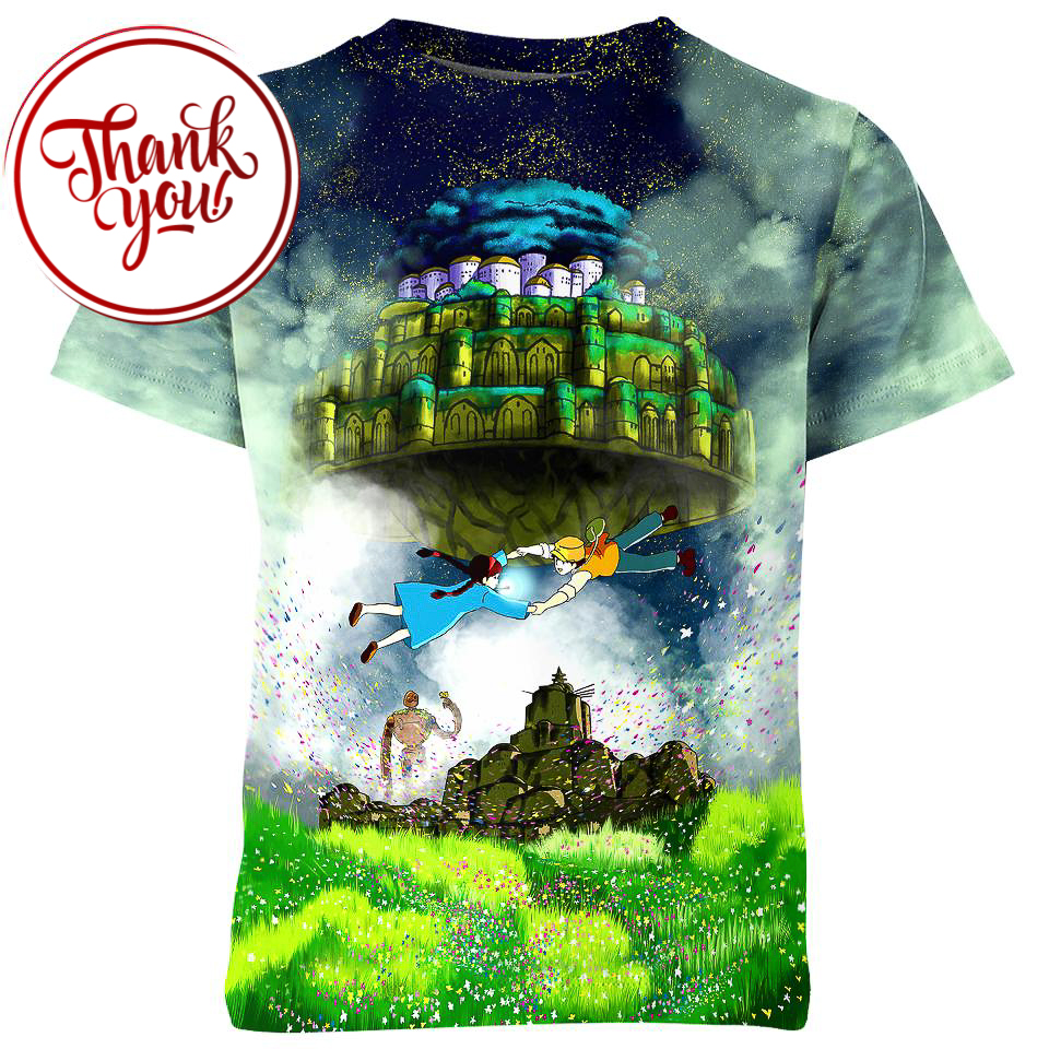 Castle in the Sky Laputa - Studio Ghibli 3D Print Unisex T-Shirt