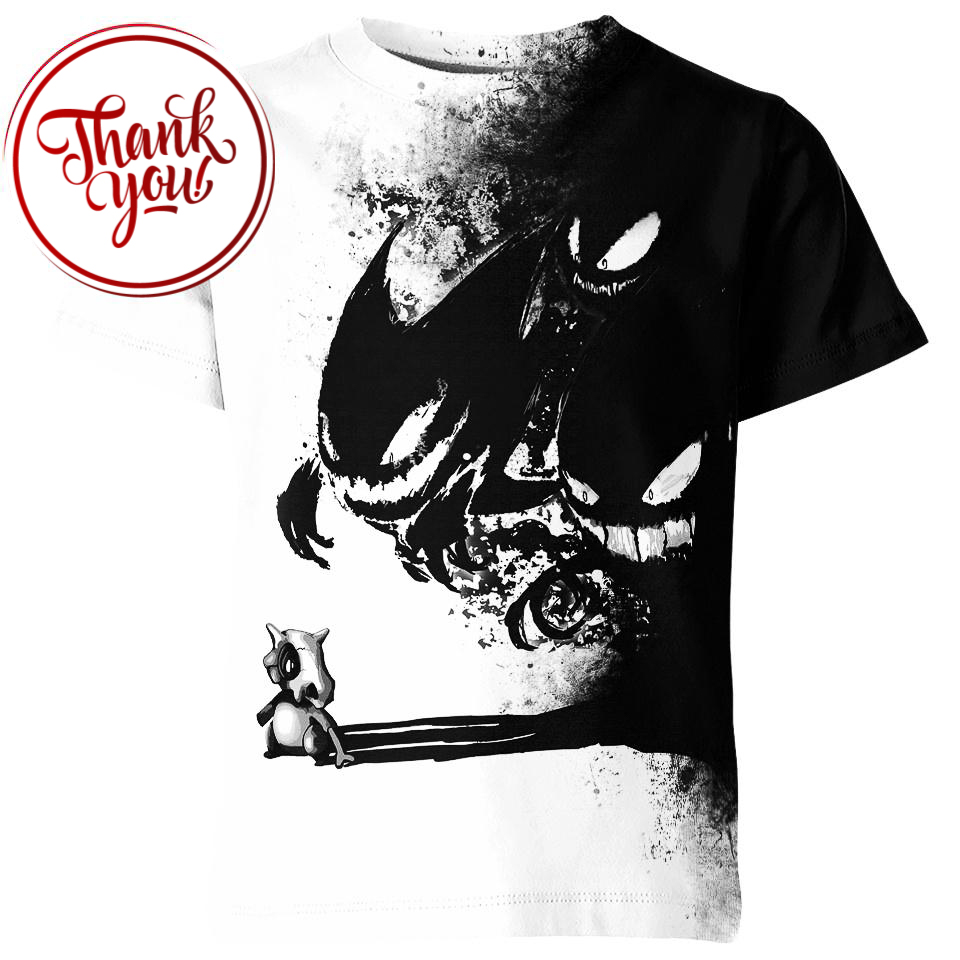 Cubone and Gastly - Pokemon 3D Print Unisex T-Shirt