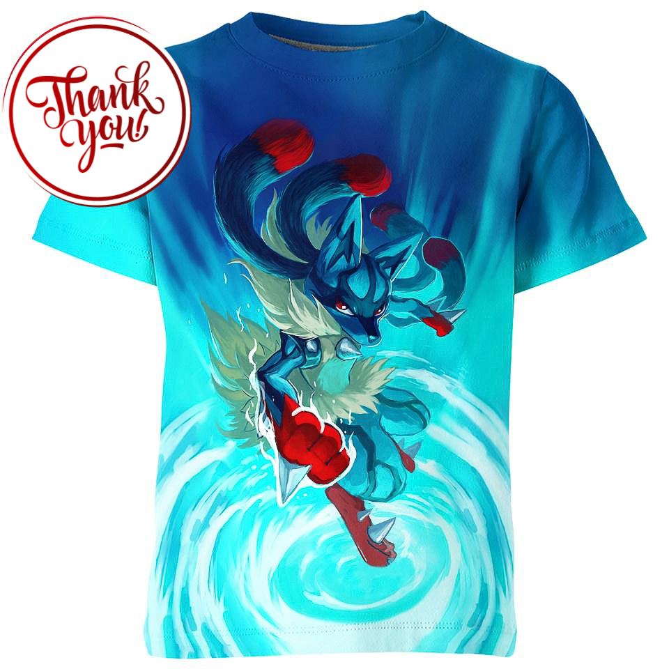 Blue Mega Lucario 3D Print Unisex T-Shirt