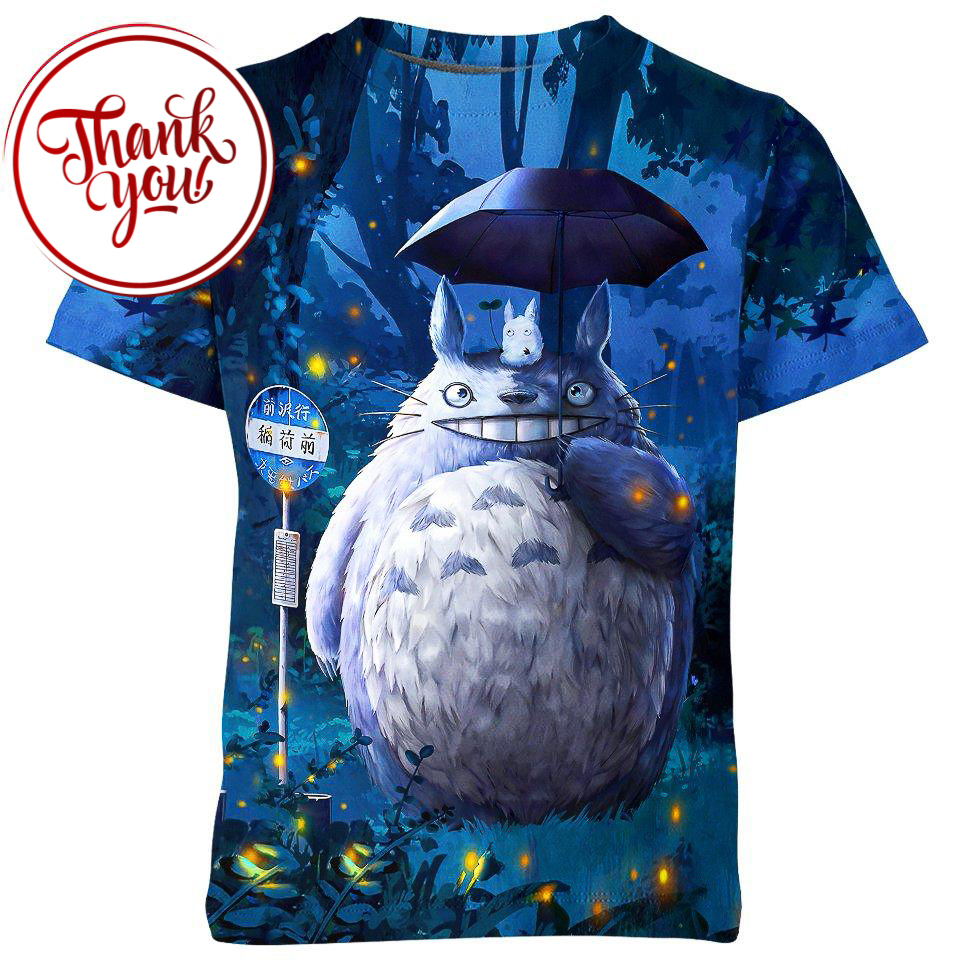 Just Waiting For The Bus - Totoro 3D Print Unisex T-Shirt