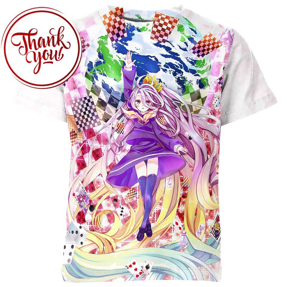 Shiro No Game No Life Game 3D Print Unisex T-Shirt