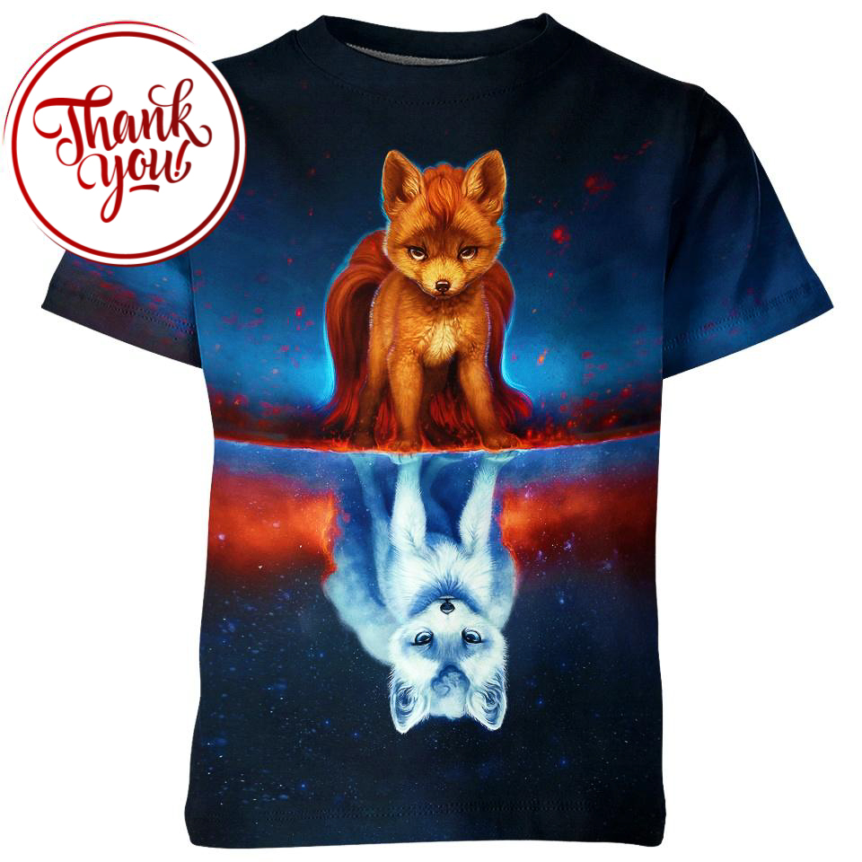 Mirrored Vulpix Pokemon 3D Print Unisex T-Shirt