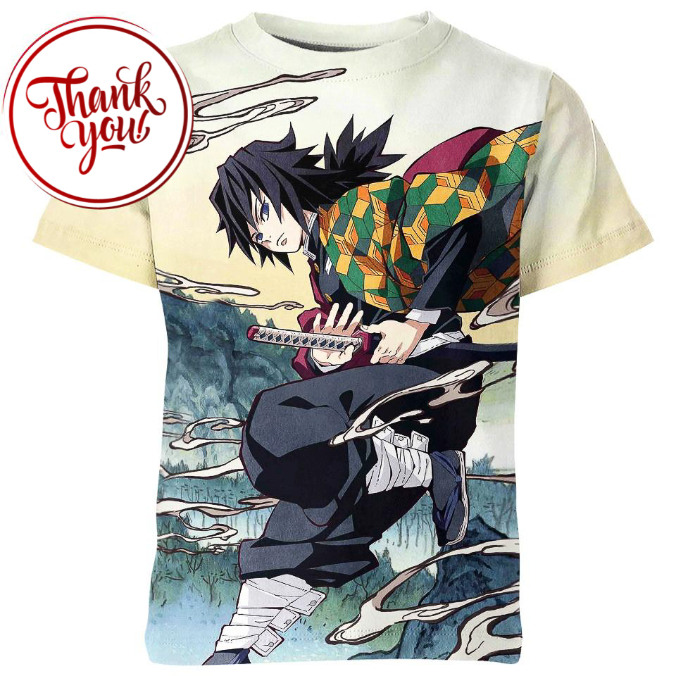 Water Wheel Giyu Tomioka 3D Print Unisex T-Shirt
