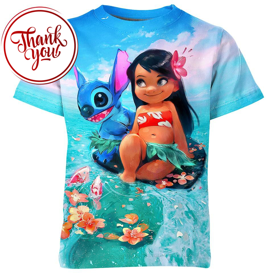 Cute Lilo & Stitch 3D Print Unisex T-Shirt