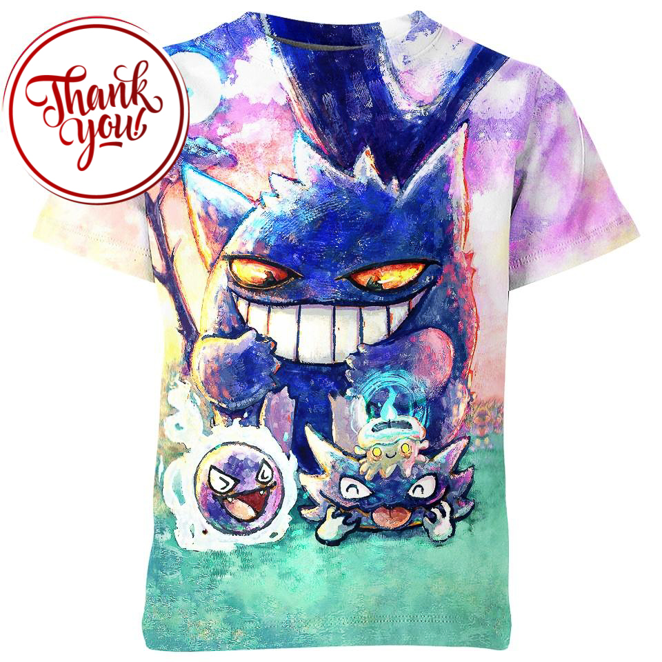 Ghost Type Gengar 3D Print Unisex T-Shirt