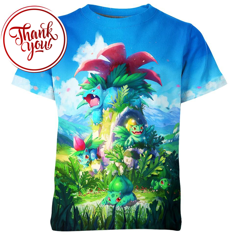 Shiny Bulbasaur 3D Print Unisex T-Shirt