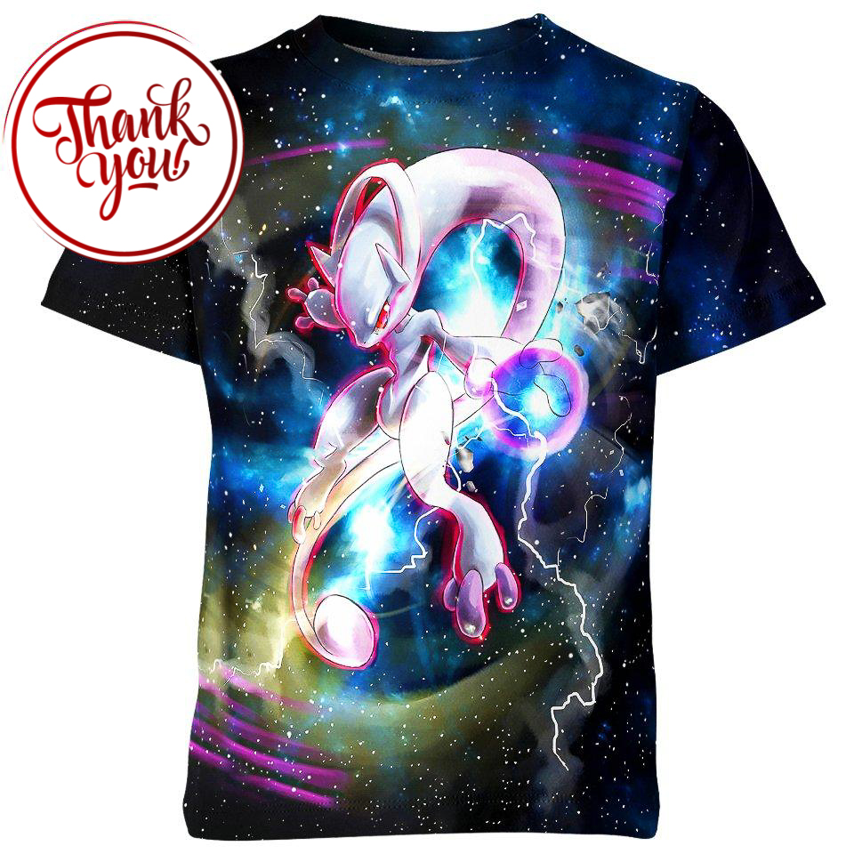 Mega Mewtwo Pokemon 3D Print Unisex T-Shirt