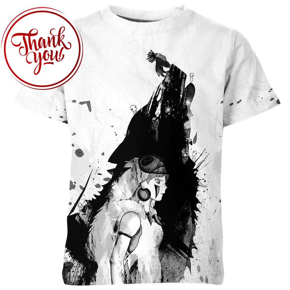 Ink Princess Mononoke 3D Print Unisex T-Shirt