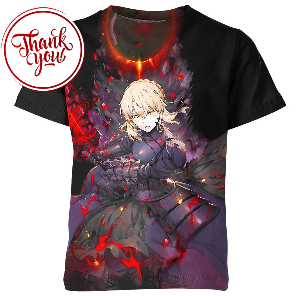 Saber Alternative Fate Anime 3D Print Unisex T-Shirt
