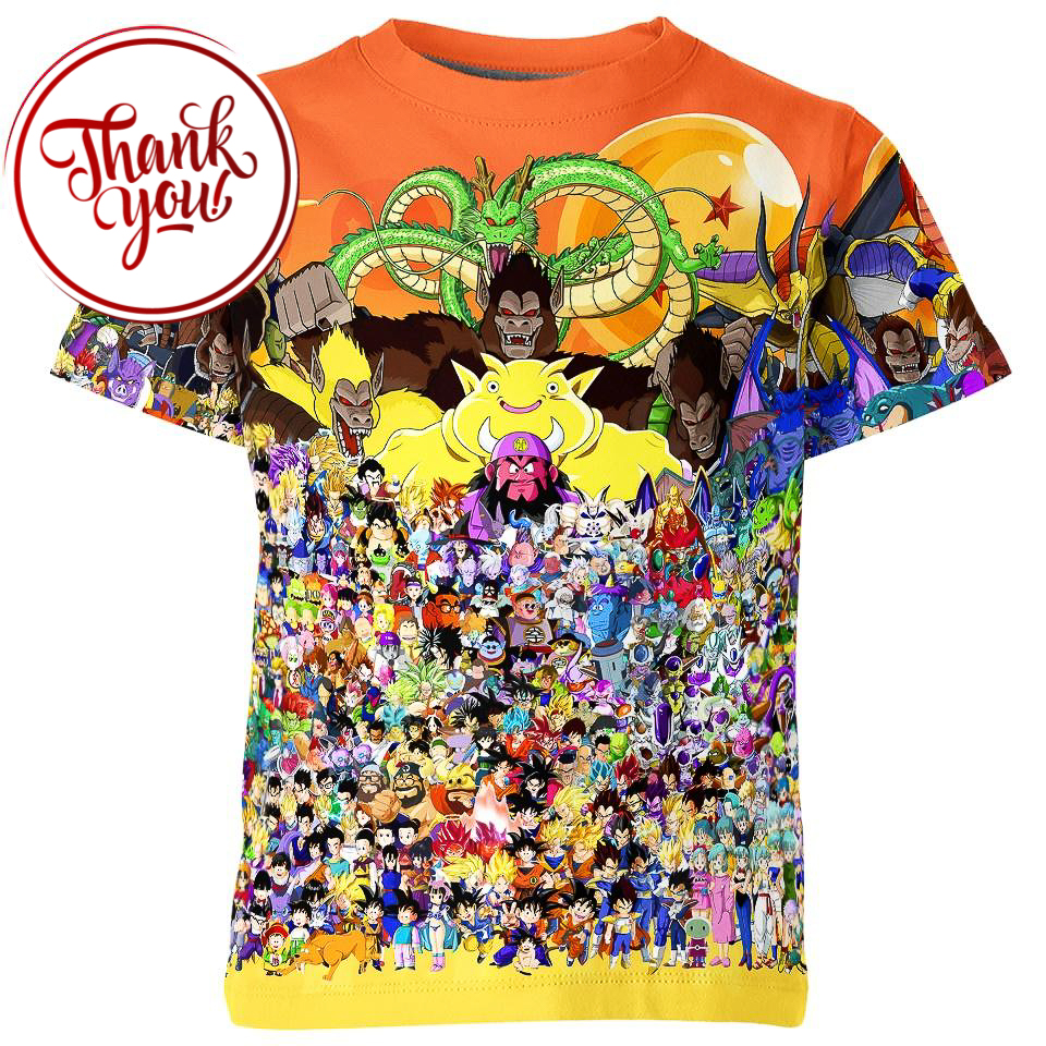 Full Characters Dragon Ball 3D Print Unisex T-Shirt