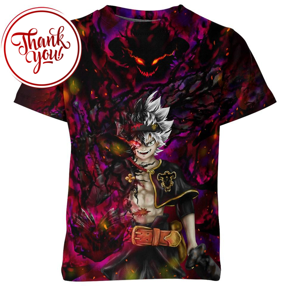 Asta Demon Mode Black Clover 3D Print Unisex T-Shirt