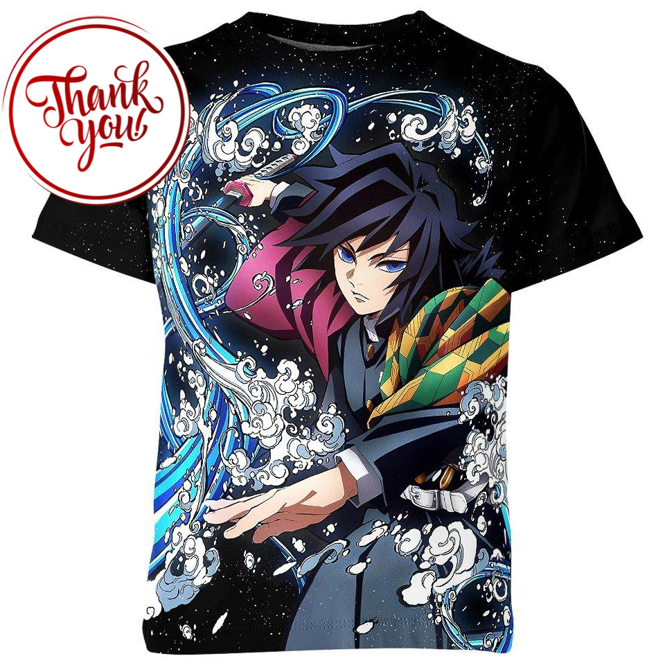 The Movement Of Waves - Giyu Tomioka 3D Print Unisex T-Shirt