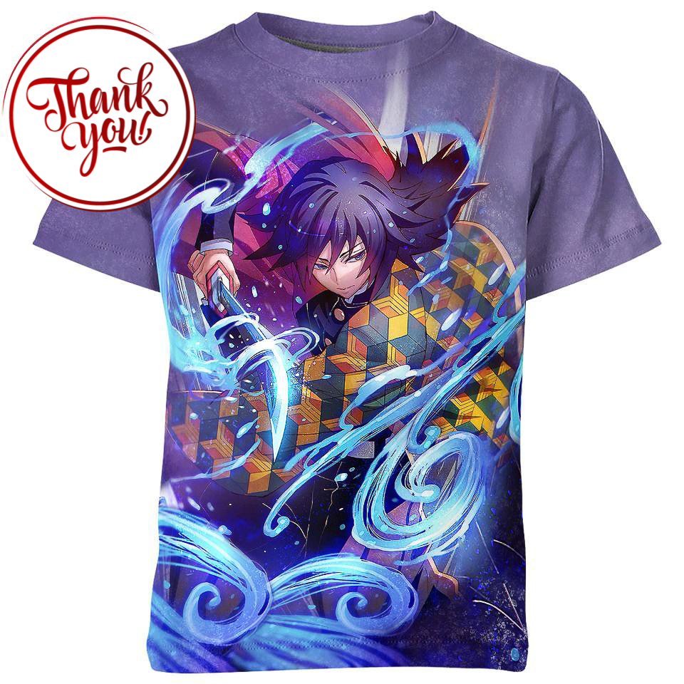 Water Surface Slash - Giyu Tomioka 3D Print Unisex T-Shirt