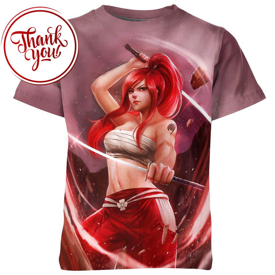 Erza Scarlet Strict Girl - Fairy Tail 3D Print Unisex T-Shirt