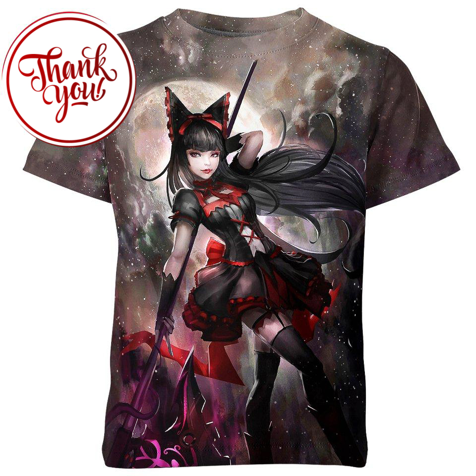 Gate Rory Mercury Anime Girl 3D Print Unisex T-Shirt
