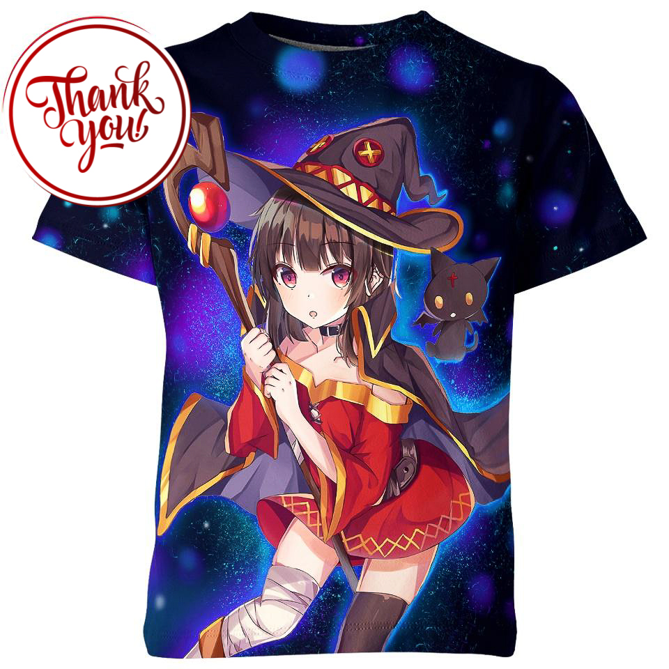 Witch Megumin Konosuba Anime 3D Print Unisex T-Shirt