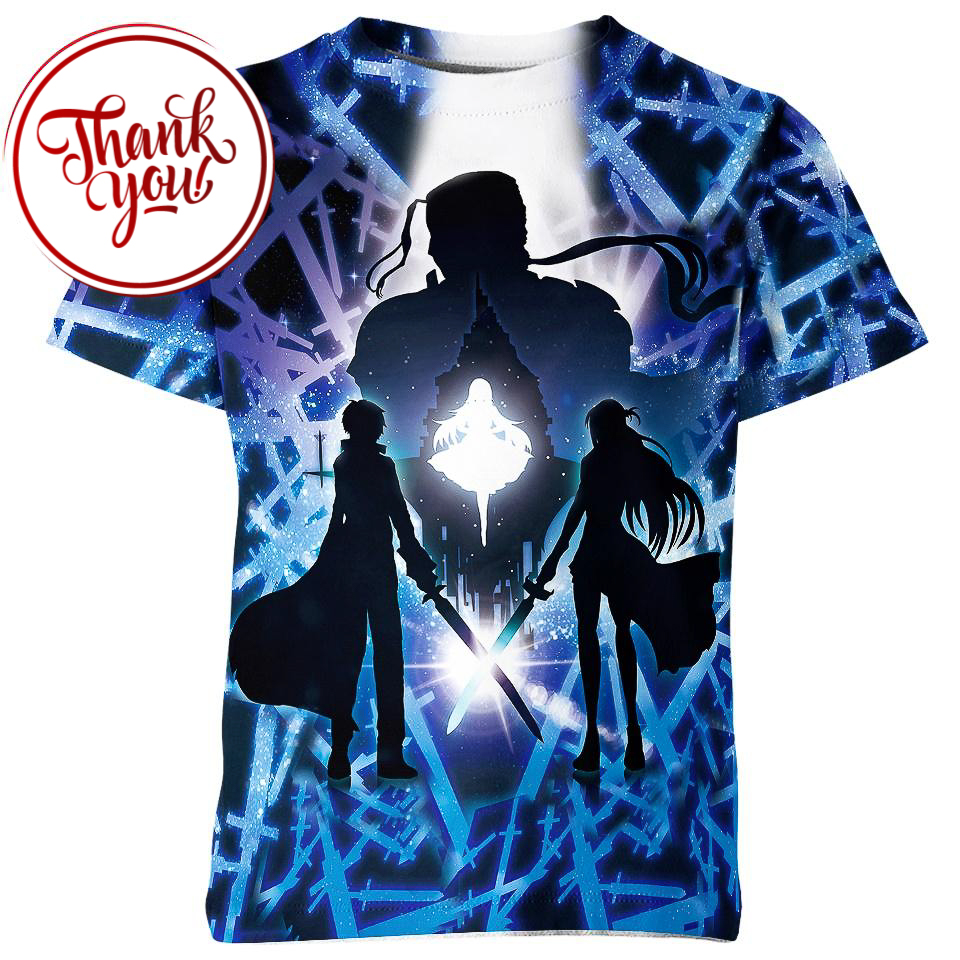 Kirito & Asuna Sword Art Online 3D Print Unisex T-Shirt