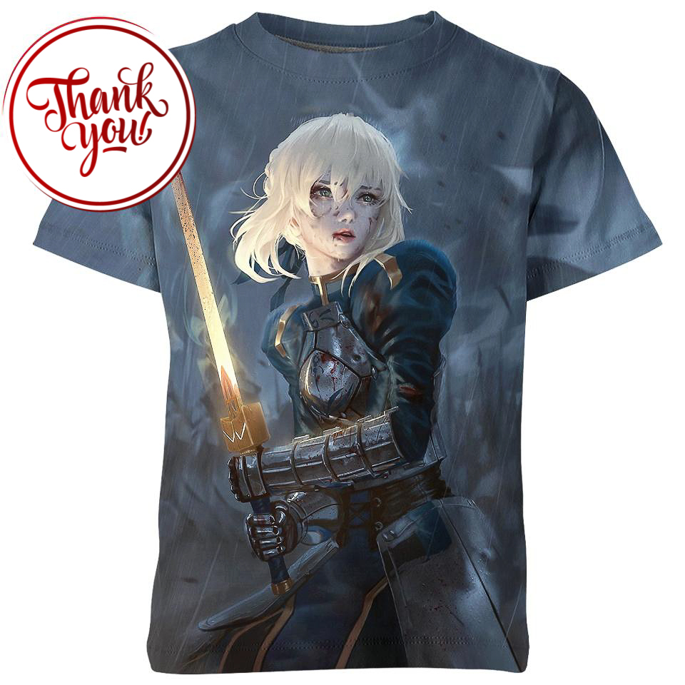 Saber's Fate Anime 3D Print Unisex T-Shirt