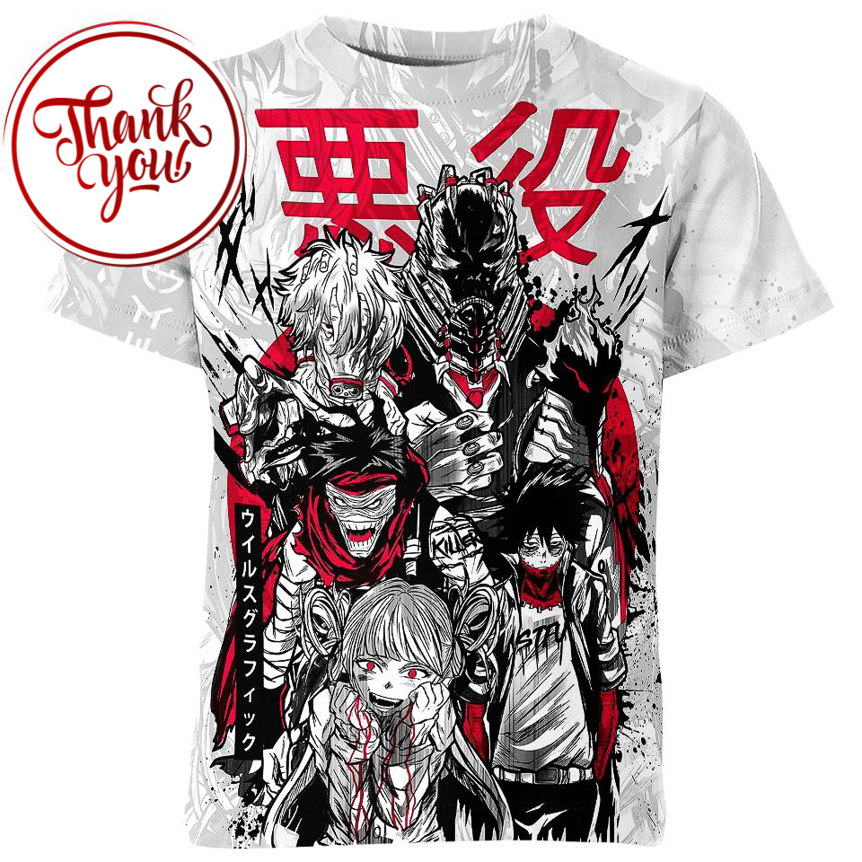 Villains My Hero Academia 3D Print Unisex T-Shirt