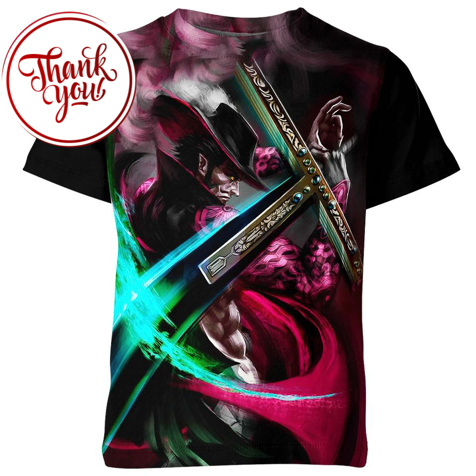 Dracule Mihawk One Piece 3D Print Unisex T-Shirt